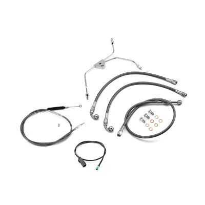 Cable TBW de embrague de línea de freno de 10"-12" para Harley 08-13 Street Glide sin ABS Foto 1 de 4