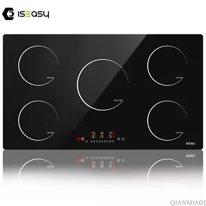 Induction Hob 5 Ring Electric Induction Range Cooker Glass Ceramic 8600 W Black - Picture 1 of 8