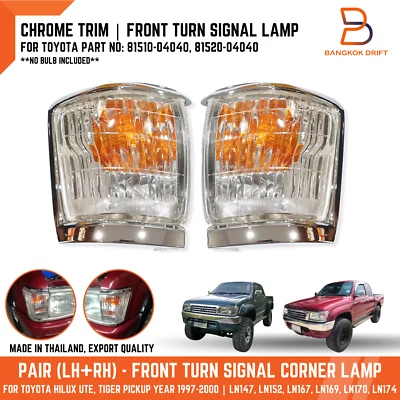 CHROME TRIM FRONT CORNER LIGHT TURN SIGNAL LAMP FOR TOYOTA HILUX UTE 97-00 LN152 - Image 1 of 4