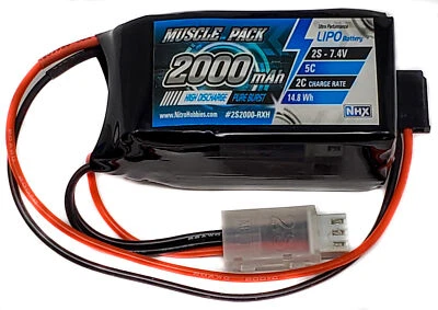 NHX Muscle Pack 2S 7.4V 2000mAh 5C RX Receiver Lipo Battery : T-MAXX 3.3 - Image 1 of 4