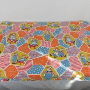 Manta receptora de algodón para muñecas Raggedy Ann and Andy bebé bebé vintage descolorida - Imagen 1 de 8