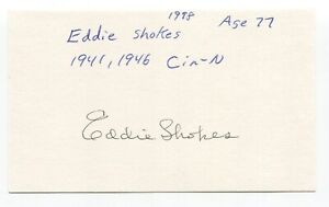 Eddie Shokes Signed 3x5 Index Card Autographed Baseball MLB 1987 Chicago Cubs