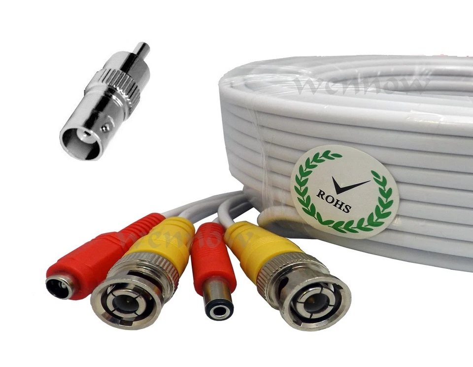 White Premium Quality 100 Feet Video Power BNC Cable for Lorex CCTV Cameras  - Image 1 of 1