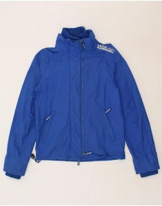 Chaqueta cortavientos SUPERDRY para mujer Reino Unido 14 azul medio nailon BM04 - Imagen 1 de 4