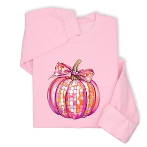 Pink Pumpkin Hoodie & Sweatshirt, Fall Floral Print Autumn Gift - Picture 1 of 49