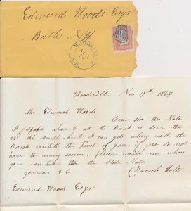 #65 3c George Washington on cover Woodsville New Hampshire Blue Fancy cancel 64 - Picture 1 of 2