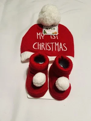 Botinhas e gorro de Natal para bebês - Imagem 1 de 3