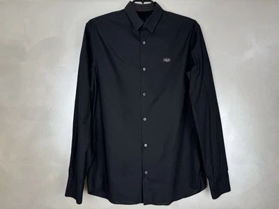 Phillip Plein бриллиант огранки черный платье рубашка Италии хлопок Sz L подлинный - Изображение 1 из 4