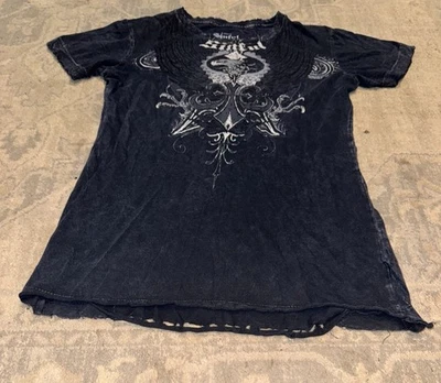 Vintage Sinful Affliction Womens Black Premium T-shirt Size Large Distressed - Image 1 of 4