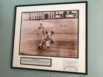 Retrato enmarcado autógrafo Don Larsen Serie Mundial 1956 juego perfecto 18x16 con certificado de autenticidad Foto 1 de 4