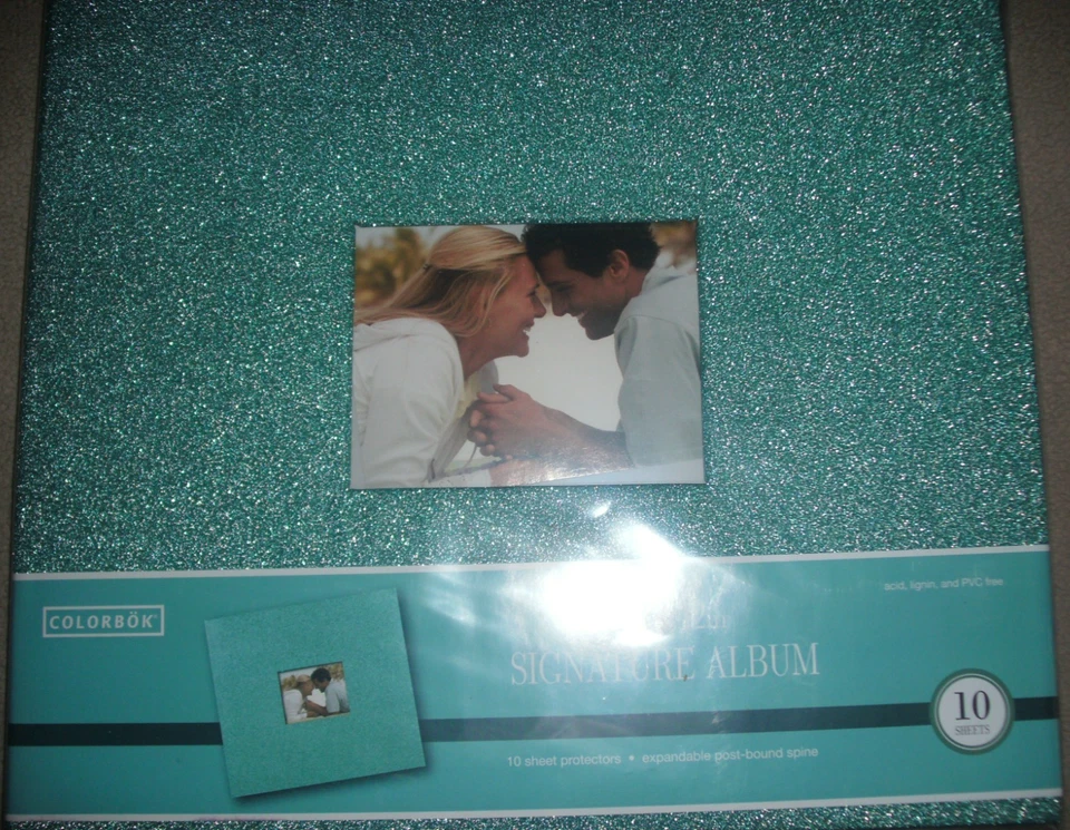 Álbum de recortes Teal Aqua Glitter 12" x 12" colorbook en blanco 20 PÁGINAS Diva Adolescente Foto 1 de 1