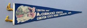 Vintage McCormick's Creek Canyon State Park Spencer IN 26" Wimpel tolle Grafik - Bild 1 von 3