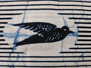 2-1/2 Yards (x48") SPEEDBIRD Bird Print in Blue 100% Cotton From Holland LTK - Picture 1 of 3