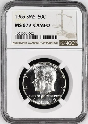1965 SMS NGC MS67☆ CAMEO KENNEDY HALF DOLLAR - Image 1 of 2