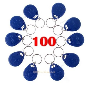 For Id Reader Use 100Pcs125Khz Rfid Proximity Id Card Keyfobs Blue Brand New - Picture 1 of 4