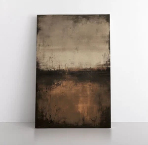 Abstraktes braun taupe Gemälde Leinwand Wandbild Kunstdruck erdig minimalistisch Erdton - Bild 1 von 11