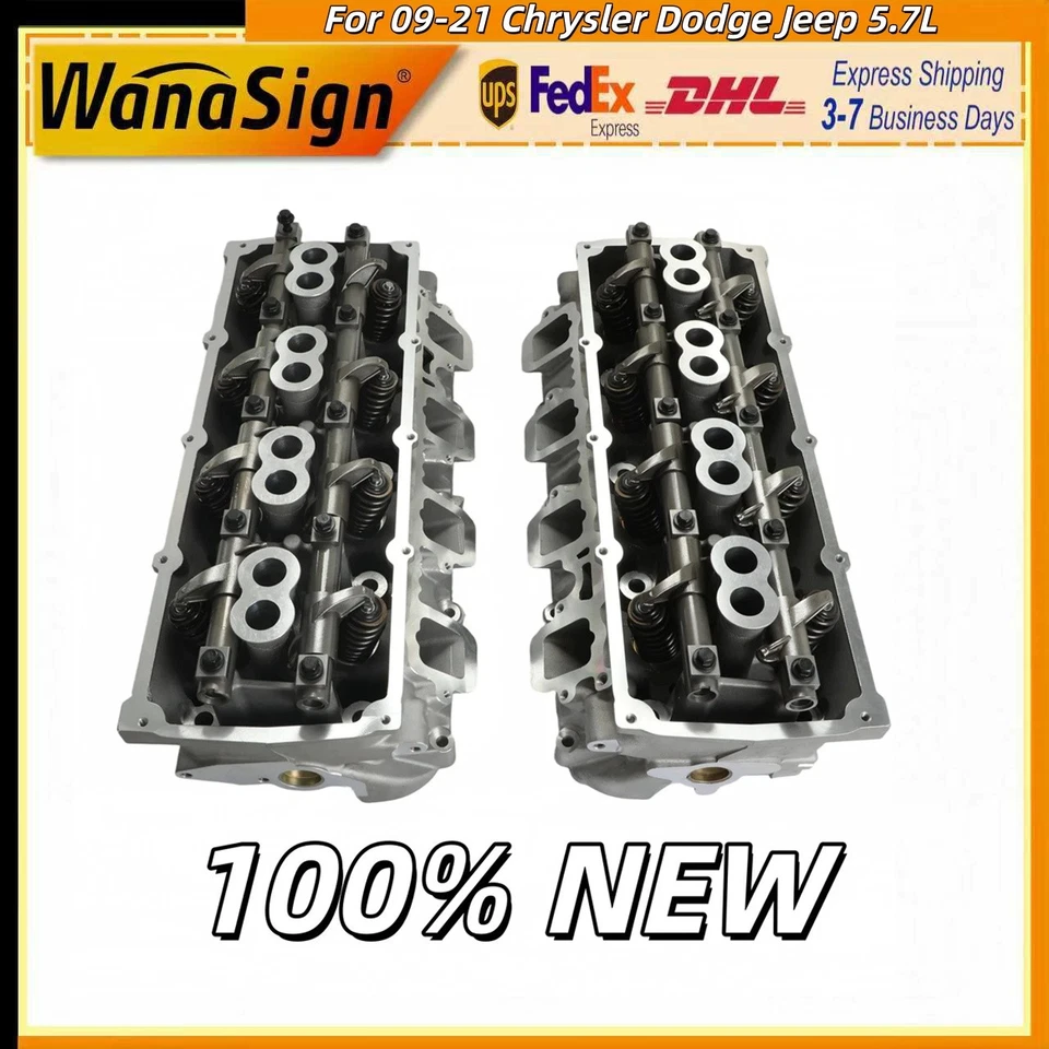 Engine Cylinder Head Assembly Pair Left Right For 09-21 Chrysler Dodge Jeep 5.7L - Image 1 of 4