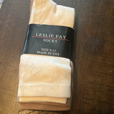 Calcetines para mujer Leslie Fay talla 9-11 crema, tostado y marrón nuevos con etiquetas mezcla de microfibra nailon Foto 1 de 4