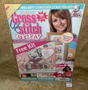 CROSS STITCH CRAZY Magazine OCTOBER 2006 Issue 90 w/ GORGEOUS DMC LICKLE TED KIT - Picture 1 of 3