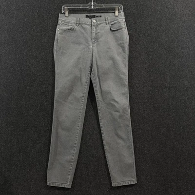 Pantalones de mezclilla elásticos rectos ajustados Mercer grises 6 Lafayette 148 para mujer Foto 1 de 4