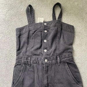 LEVI’S Mujeres Pequeño Denim Jeans Mono Gris Oscuro Piernas Rectas Corsé - Imagen 1 de 21