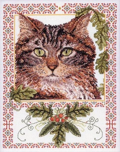 Minx The Cat Collection Cross Stitch Pattern Cross My Heart Tabby Cat - Picture 1 of 2
