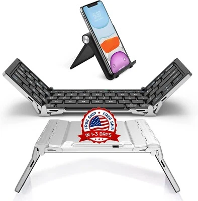 Teclado Bluetooth Plegable,Teclado Inalambrico Plegable para Laptop, iPad,iPhone - Image 1 of 4