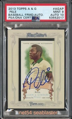 2013 TOPPS Allen & Ginter's  Pele mini framed autograph card  PSA 9 AUTO 10 - Image 1 of 2