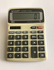 Vintage SHARP Elsi Mate Calculator Twin Power Solar EL-330L 8 Digit - Picture 1 of 4