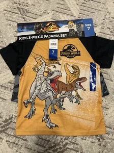 Jurassic World Boys' 3-Piece Pajama Set Size 7-A - Picture 1 of 5