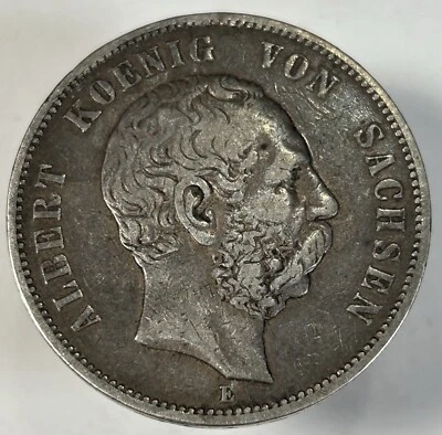 1876 German States Saxony-Albertine 5 Mark - Image 1 of 4