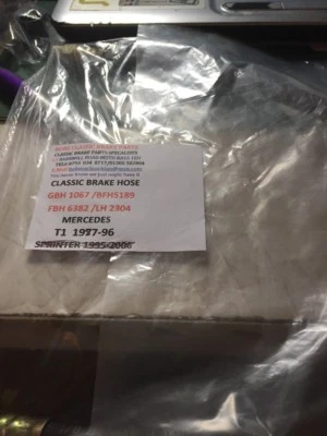 MERCEDES BENZ 206-405 VAN  1987-2006 FRONT BRAKE HOSE UNIPART GBH1067/BBH 6382  - Image 1 of 4