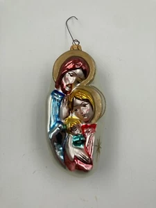 Kurt Adler "Holy Family" Glass Christmas Holiday Ornament "Polonaise" 6" Tall - Picture 1 of 5
