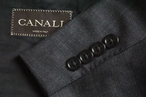Canali Brown Label Gray Plaid 100% Wool Sport Coat Jacket Sz 42R - Picture 1 of 8