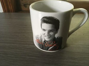 ELVIS PRESLEY Ceramic Mug Large 16 Oz Cup 2 Sided Autograph Picture Signature - Picture 1 of 3