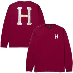 HUF Men's Monogram Classic H Long Sleeve Tee T-Shirt - Brick - Picture 1 of 13
