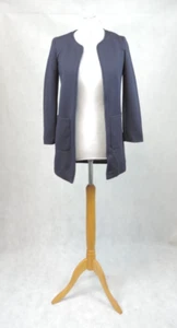 H&M Textured Navy Short Coat Size 8 Uk Rrp £29.99 CR029 BB 11 - Picture 1 of 9