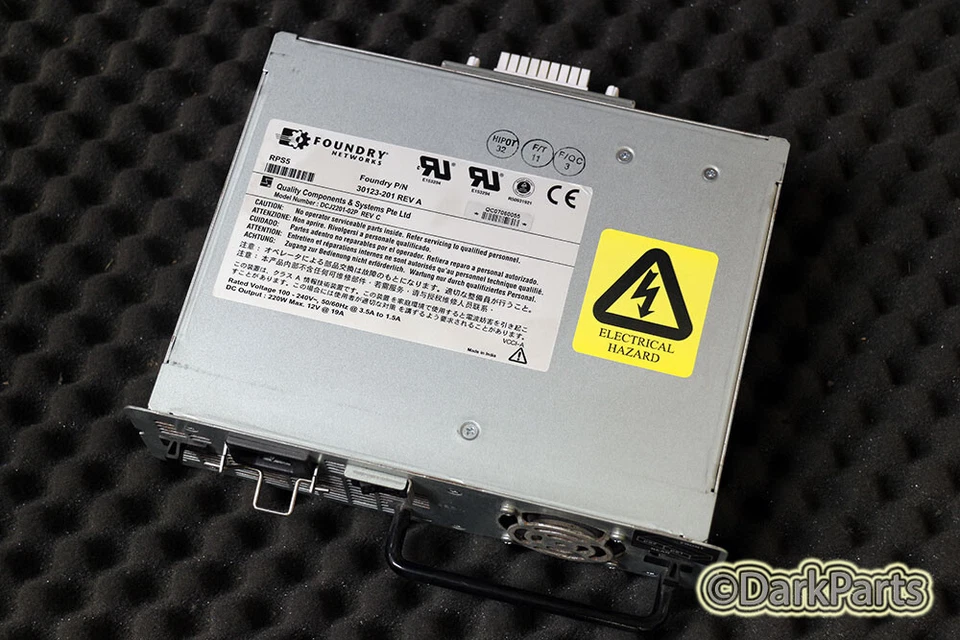 Foundry Networks 30123-201 Power Supply RPS5 220W PSU DCJ2201-02P - Image 1 of 1