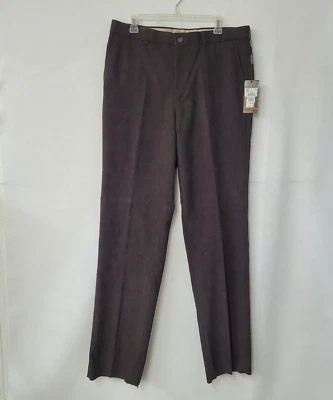 Linea Naturale Pant Men 35 Brown Lightweight Corduroy Dress Trouser Unhemmed New - Image 1 of 4