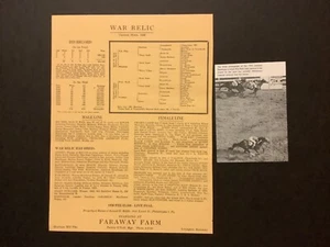 WAR RELIC 1956 FARAWAY FARM STUD AD plus photo HORSE RACING MAN O’ WAR - Picture 1 of 3
