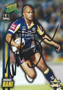 Signed 2010 NORTH QUEENSLAND COWBOYS NRL Card MICHAEL BANI - Bild 1 von 2