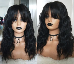 Peluca de cabello humano frontal de encaje brasileño con golpes sin pegamento 13X4 - Imagen 1 de 11