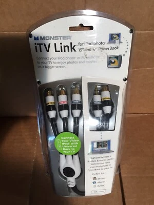 (Brand New) Monster iTV Link A/V Cable 10 ft For 15 Inch And 17 Inch PowerBook - Image 1 of 4