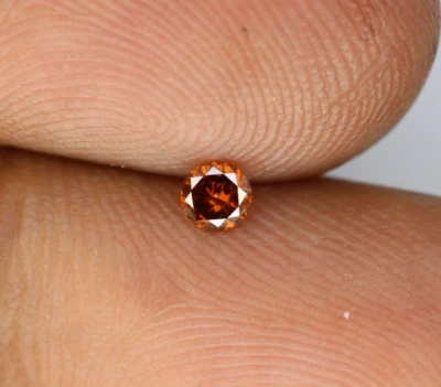 0.13 CT Dark Red Round Diamond – Unique Accent Stone for Rings - Image 1 of 4