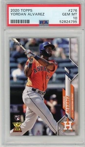2020 Topps Yordan Alvarez RC PSA 10 Gem Mint Orange Jersey #276 Astros Rookie - Picture 1 of 2