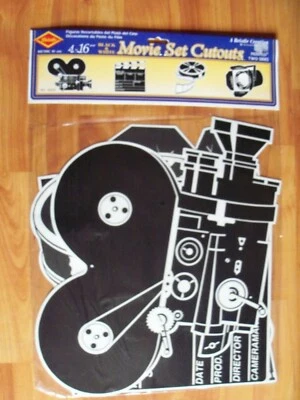 Película en blanco y negro troquelado recortes decoraciones 1996 Beistle paquete de 4 16" nuevo RARO Foto 1 de 2