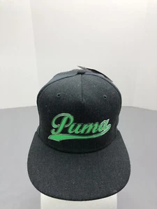 Puma Youth Hat Snapback Cap Adjustable Strap Gray Script Logo Boys Dry Tech - Picture 1 of 9