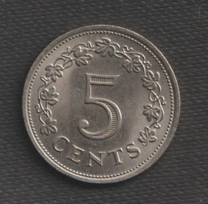 MALTA COIN Old Malta Coin - 1976 5 Cents - Circulated - Picture 1 of 2