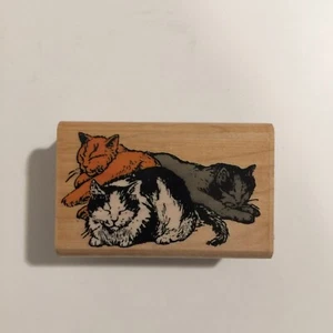 Gummistampede Holzstempel - Katzennickerchen 023-D - Bild 1 von 2