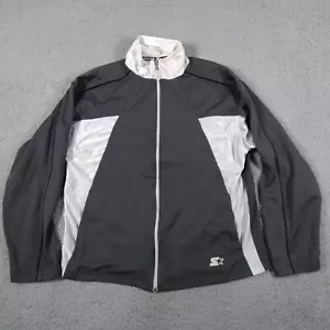 Chaqueta de inicio vintage para hombre mediana cremallera completa traje de pista atlético gris blanco años 90 - Imagen 1 de 9